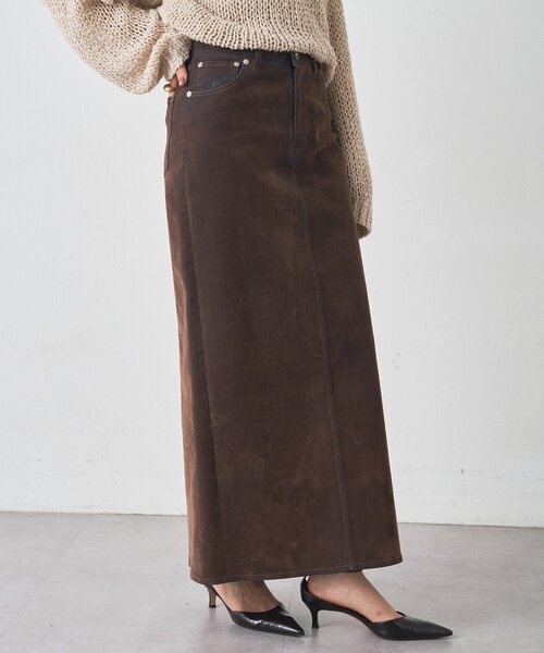 Whim Gazette（ウィムガゼット）の「デニムフロッキースリットスカート（デニムスカート・レディース・ブラウン・38/36）」の17枚目の写真