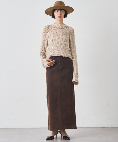 Whim Gazette（ウィムガゼット）の「デニムフロッキースリットスカート（デニムスカート・レディース・ブラウン・38/36）」の6枚目の写真