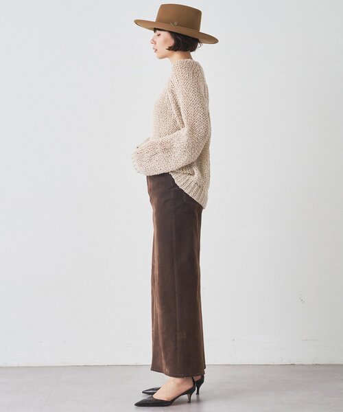 Whim Gazette（ウィムガゼット）の「デニムフロッキースリットスカート（デニムスカート・レディース・ブラウン・38/36）」の4枚目の写真