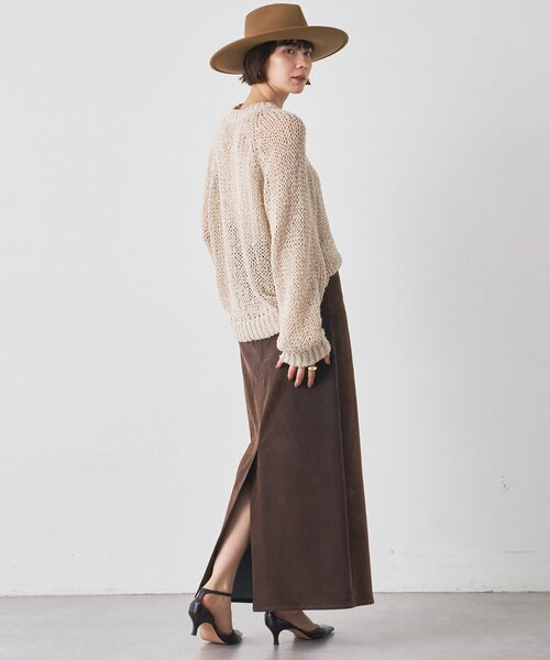 Whim Gazette（ウィムガゼット）の「デニムフロッキースリットスカート（デニムスカート・レディース・ブラウン・38/36）」の11枚目の写真