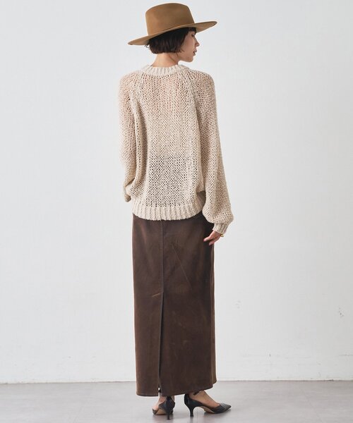 Whim Gazette（ウィムガゼット）の「デニムフロッキースリットスカート（デニムスカート・レディース・ブラウン・38/36）」の15枚目の写真