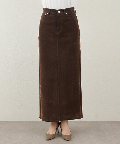 セール】デニムフロッキースリットスカート（デニムスカート）｜Whim