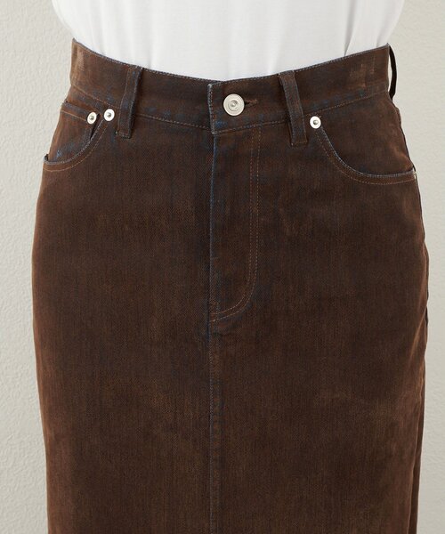 Whim Gazette（ウィムガゼット）の「デニムフロッキースリットスカート（デニムスカート・レディース・ブラウン・38/36）」の12枚目の写真