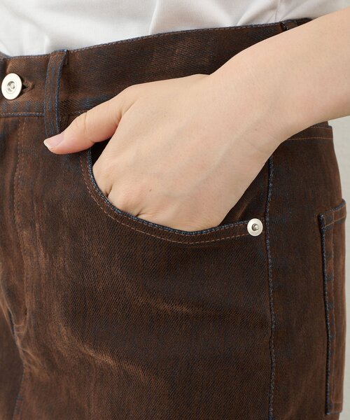 セール】デニムフロッキースリットスカート（デニムスカート）｜Whim