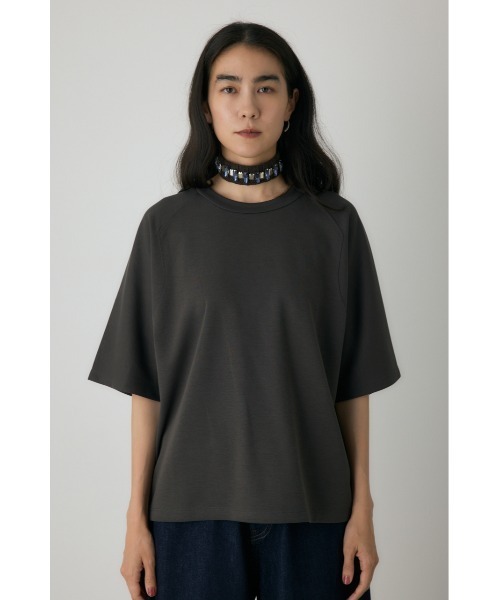 crie conforto(クリーコンフォルト)の「ビジューチョーカーセットカットソー(Tシャツ/カットソー・レディース・チャコールグレー/アイボリー・FREE)」の6枚目の写真