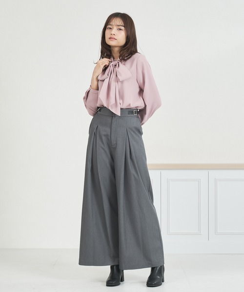 MISCH MASCH（ミッシュマッシュ）の「WEB限定 2025秋冬新作 リボンボウタイブラウス（シャツ/ブラウス・レディース・ホワイト/ブラック/ピンク・ﾌﾘ-）」の22枚目の写真