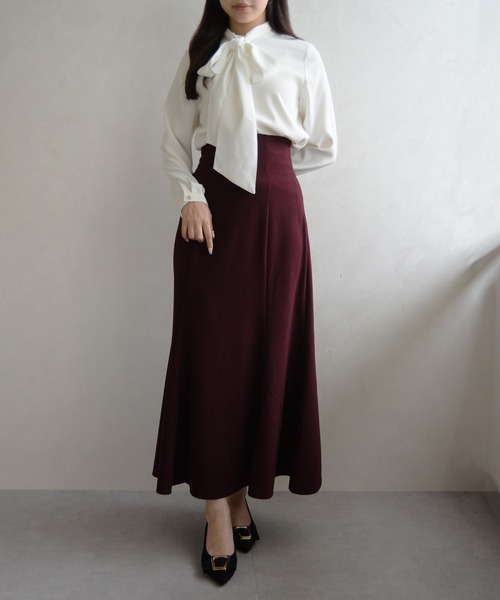 MISCH MASCH（ミッシュマッシュ）の「WEB限定 2025秋冬新作 リボンボウタイブラウス（シャツ/ブラウス・レディース・ホワイト/ブラック/ピンク・ﾌﾘ-）」の10枚目の写真