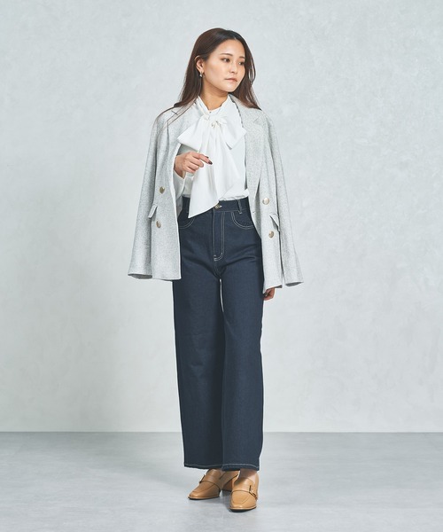 MISCH MASCH（ミッシュマッシュ）の「WEB限定 2025秋冬新作 リボンボウタイブラウス（シャツ/ブラウス・レディース・ホワイト/ブラック/ピンク・ﾌﾘ-）」の16枚目の写真