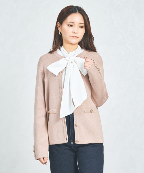 MISCH MASCH（ミッシュマッシュ）の「WEB限定 2025秋冬新作 リボンボウタイブラウス（シャツ/ブラウス・レディース・ホワイト/ブラック/ピンク・ﾌﾘ-）」の15枚目の写真