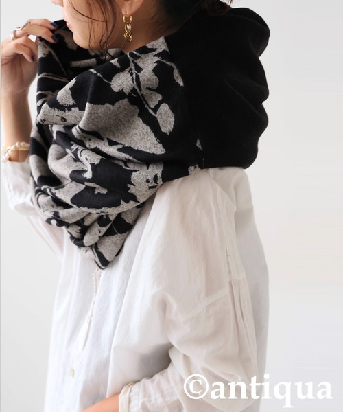 antiqua（アンティカ）の「4WAYロングスヌード（ネックウォーマー/スヌード・レディース・パープル/ブラック・ONESIZE）」の12枚目の写真