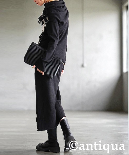 antiqua（アンティカ）の「4WAYロングスヌード（ネックウォーマー/スヌード・レディース・パープル/ブラック・ONESIZE）」の21枚目の写真