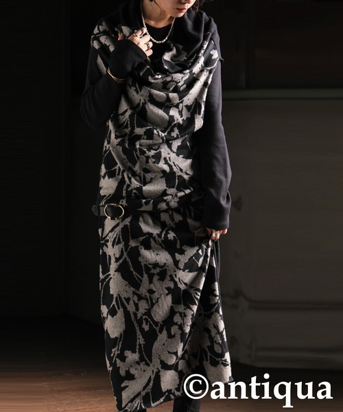 antiqua（アンティカ）の「4WAYロングスヌード（ネックウォーマー/スヌード・レディース・パープル/ブラック・ONESIZE）」の22枚目の写真