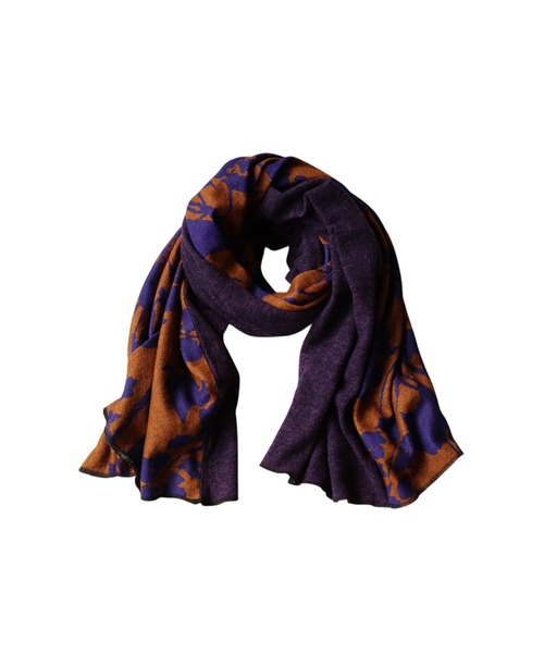 antiqua（アンティカ）の「4WAYロングスヌード（ネックウォーマー/スヌード・レディース・パープル/ブラック・ONESIZE）」の4枚目の写真