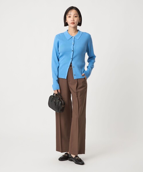 green label relaxing（グリーンレーベルリラクシング）の「［size SHORT/TALLあり］キチントボトムス カバー ワイド パンツ（スラックス・レディース・ブラウン/ネイビー・38/40/TALL/36/SHORT）」の6枚目の写真