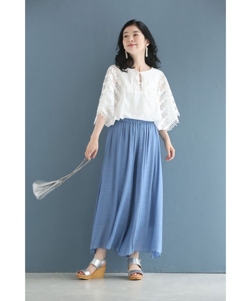 cawaii(カワイイ)の「煌めくようなダイヤカットレースのゆったり袖ブラウストップス(Tシャツ/カットソー・レディース・ホワイト/ブラック・FREE)」の11枚目の写真