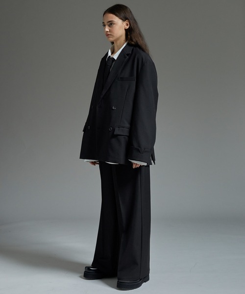 cussil（クシル）の「【cussil/クシル】ヘビードレープ2タックワイドストレートセンタープレススラックスパンツ【セットアップ対応】（スラックス・メンズ・ライトグレー/ブラック・XS/L/M/S）」の6枚目の写真