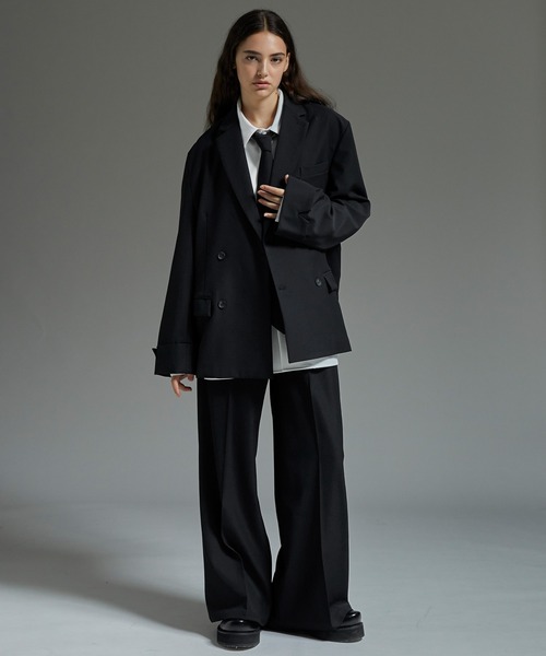 cussil（クシル）の「【cussil/クシル】ヘビードレープ2タックワイドストレートセンタープレススラックスパンツ【セットアップ対応】（スラックス・メンズ・ライトグレー/ブラック・XS/L/M/S）」の13枚目の写真