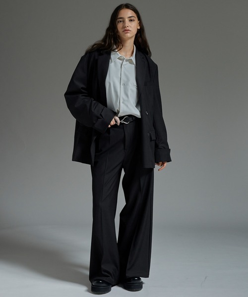 cussil（クシル）の「【cussil/クシル】ヘビードレープ2タックワイドストレートセンタープレススラックスパンツ【セットアップ対応】（スラックス・メンズ・ライトグレー/ブラック・XS/L/M/S）」の14枚目の写真