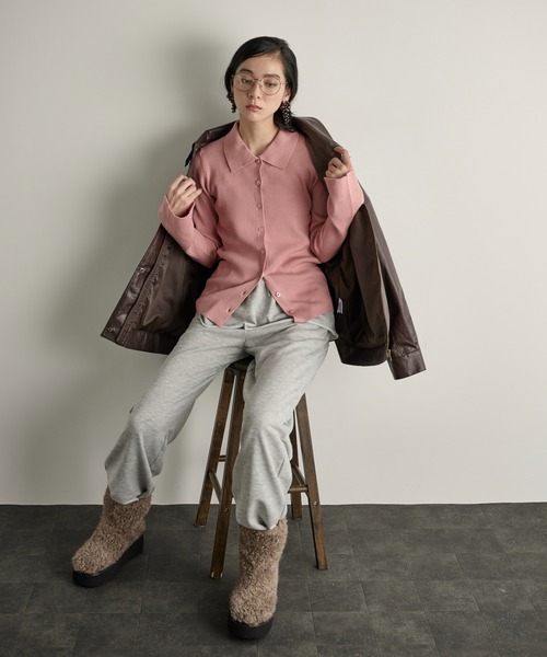 THE YOn（ザヨン）の「厚底シープボアブーツ（ブーツ・レディース・ブラック/ブラウン/グレイッシュベージュ・39/38/37）」の18枚目の写真