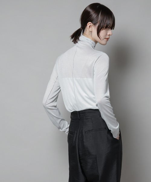 セール】ラメシアータートルカットトップス（Tシャツ/カットソー