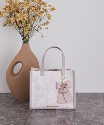 Maison de FLEUR バニティバッグ　花柄 ピンクマニアフラワープリントトートバッグ/Maison de FLEUR