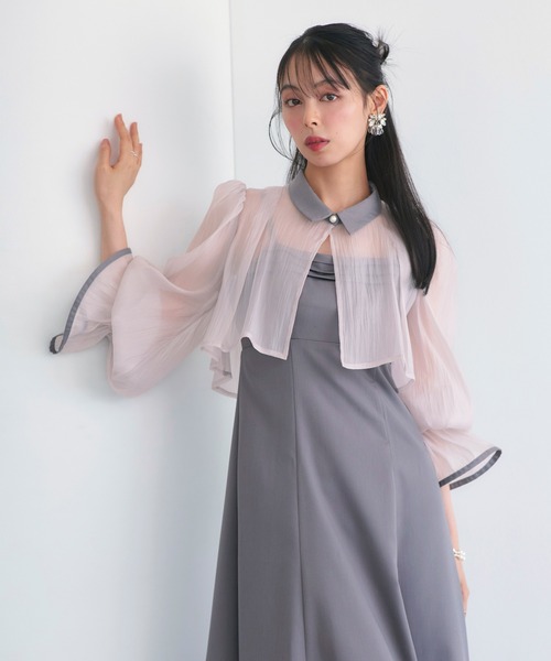 オケージョンドレス 結婚式 ストレッチ ｜ エアリー シアー