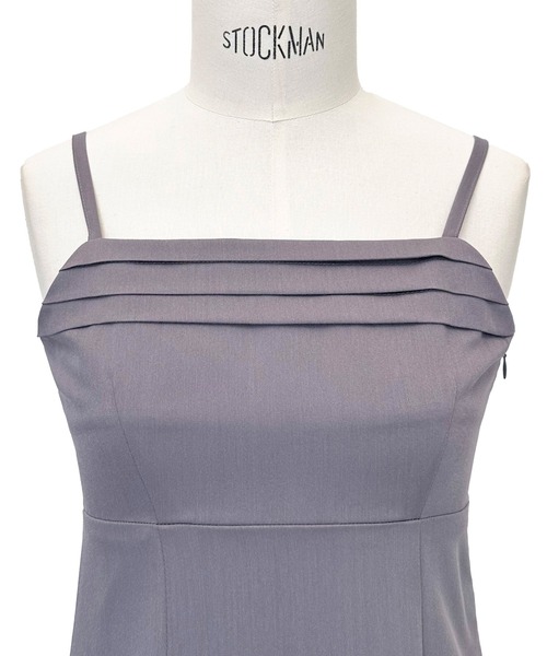 RUIRUE BOUTIQUE（ルイルエブティック）の「オケージョンドレス 結婚式 ストレッチ ｜ エアリー シアー トップス ＆ キャミ フレア ドレス ｜ 二次会 披露宴 美脚 ワンピース オケージョン お呼ばれ パーティードレス（ドレス・レディース・ブラック×ベージュ/ライトグレー/ブラック×グレー・S/M/L/LL）」の22枚目の写真