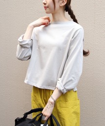 ORCIVAL/オーシバル　コットンロード ボートネックロングスリーブクロップドプルオーバー ソリッド　BOAT NECK LONG SLEEVE CROPPED PULLOVER SOLID B266
