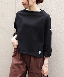 ORCIVAL | ORCIVAL/オーシバル　コットンロード ボートネックロングスリーブクロップドプルオーバー ソリッド　BOAT NECK LONG SLEEVE CROPPED PULLOVER SOLID B266(Tシャツ/カットソー)