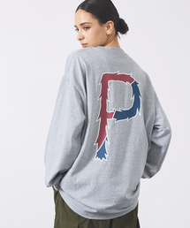 【POLER/ポーラー】BIG LOGO CREW/ビッグロゴ クルーネック ロングスリーブTシャツ/両面プリント/ユニセックス