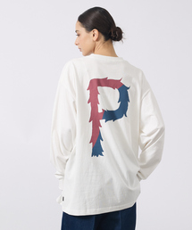 【POLER/ポーラー】BIG LOGO CREW/ビッグロゴ クルーネック ロングスリーブTシャツ/両面プリント/ユニセックス