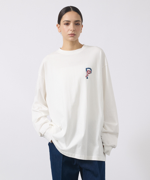 POLeR（ポーラー）の「【POLER/ポーラー】BIG LOGO CREW/ビッグロゴ クルーネック ロングスリーブTシャツ/両面プリント/ユニセックス（Tシャツ/カットソー・メンズ・グレー/ライトブラウン/ホワイト・M/L）」の6枚目の写真