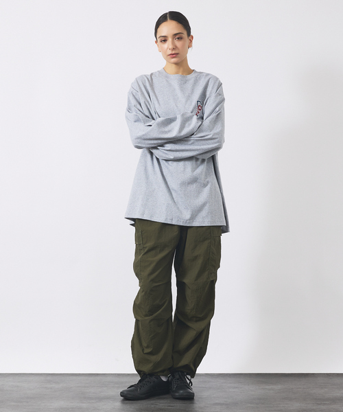 POLeR（ポーラー）の「【POLER/ポーラー】BIG LOGO CREW/ビッグロゴ クルーネック ロングスリーブTシャツ/両面プリント/ユニセックス（Tシャツ/カットソー・メンズ・グレー/ライトブラウン/ホワイト・M/L）」の18枚目の写真