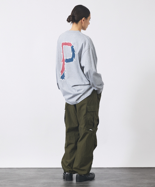 POLeR（ポーラー）の「【POLER/ポーラー】BIG LOGO CREW/ビッグロゴ クルーネック ロングスリーブTシャツ/両面プリント/ユニセックス（Tシャツ/カットソー・メンズ・グレー/ライトブラウン/ホワイト・M/L）」の17枚目の写真