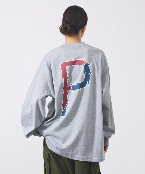 POLeR（ポーラー）の「【POLER/ポーラー】BIG LOGO CREW/ビッグロゴ クルーネック ロングスリーブTシャツ/両面プリント/ユニセックス（Tシャツ/カットソー・メンズ・グレー/ライトブラウン/ホワイト・M/L）」の16枚目の写真
