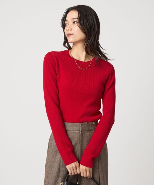 green label relaxing（グリーンレーベルリラクシング）の「ウール リブ クルーネック ニット プルオーバー ウォッシャブル（ニット/セーター・レディース・ブラック/レッド/ライトグレー/ホワイト/コバルトブルー・FREE）」の13枚目の写真