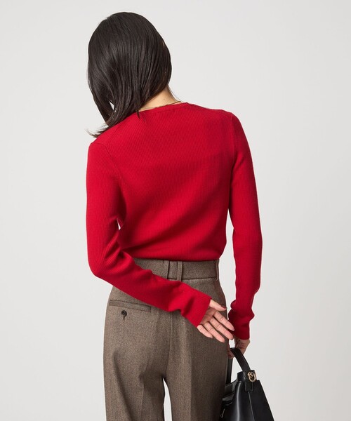 green label relaxing（グリーンレーベルリラクシング）の「ウール リブ クルーネック ニット プルオーバー ウォッシャブル（ニット/セーター・レディース・ブラック/レッド/ライトグレー/ホワイト/コバルトブルー・FREE）」の15枚目の写真