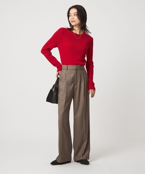 green label relaxing（グリーンレーベルリラクシング）の「ウール リブ クルーネック ニット プルオーバー ウォッシャブル（ニット/セーター・レディース・ブラック/レッド/ライトグレー/ホワイト/コバルトブルー・FREE）」の17枚目の写真