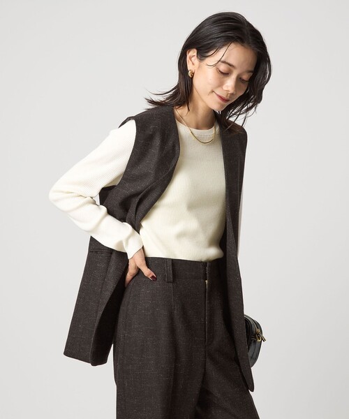 green label relaxing（グリーンレーベルリラクシング）の「ウール リブ クルーネック ニット プルオーバー ウォッシャブル（ニット/セーター・レディース・ブラック/レッド/ライトグレー/ホワイト/コバルトブルー・FREE）」の18枚目の写真