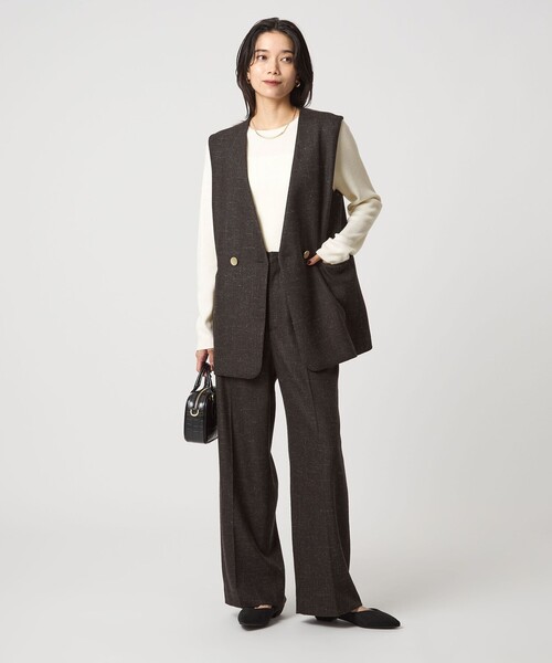 green label relaxing（グリーンレーベルリラクシング）の「ウール リブ クルーネック ニット プルオーバー ウォッシャブル（ニット/セーター・レディース・ブラック/レッド/ライトグレー/ホワイト/コバルトブルー・FREE）」の19枚目の写真