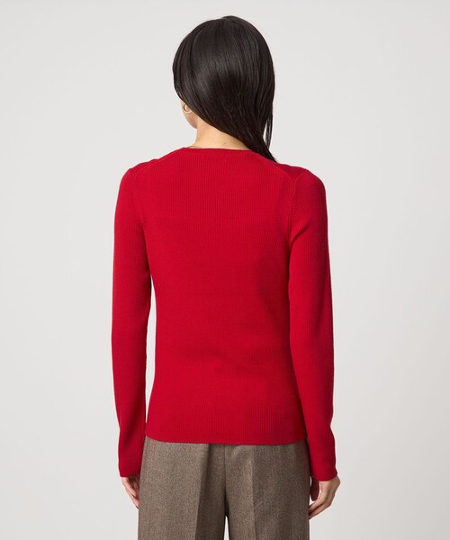 ウール リブ クルーネック ニット プルオーバー ウォッシャブル