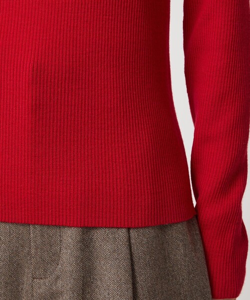 セール】ウール リブ クルーネック ニット プルオーバー