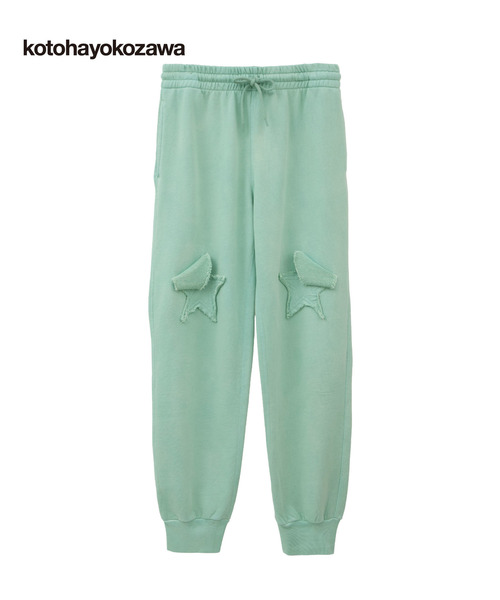 kotohayokozawa(コトハヨコザワ)の「【kotohayokozawa】STAR★ PATCH SWEAT PANTS (SET UP)(スウェットパンツ・レディース・ネイビー/グレー/ミント・FREE)」の1枚目の写真