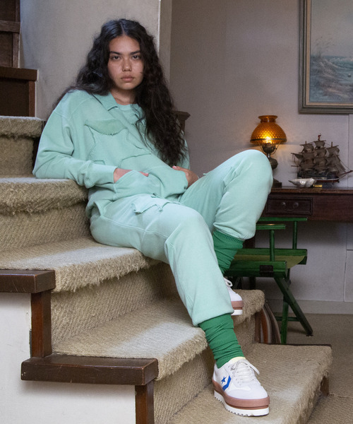 kotohayokozawa(コトハヨコザワ)の「【kotohayokozawa】STAR★ PATCH SWEAT PANTS (SET UP)(スウェットパンツ・レディース・ネイビー/グレー/ミント・FREE)」の10枚目の写真