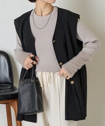 Jena espace merveilleux | 袖シャギー切替リブニット(ニット/セーター)