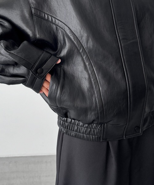 CANAL JEAN（キャナルジーン）の「diggity　合皮ブルゾン（ブルゾン・レディース・ブラウン/ブラック・ONE SIZE）」の10枚目の写真