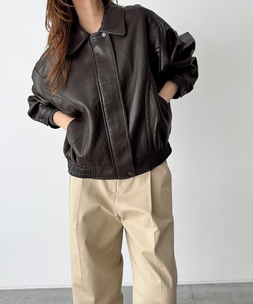 CANAL JEAN（キャナルジーン）の「diggity　合皮ブルゾン（ブルゾン・レディース・ブラウン/ブラック・ONE SIZE）」の15枚目の写真