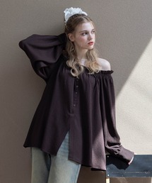 CLEAR BASIC | フロントボタン2way楊柳ブラウス［大人 カジュアル 着回し力抜群］≪AW新作≫(シャツ/ブラウス)