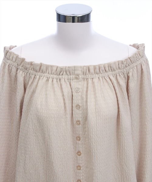 CLEAR BASIC（クリアベーシック）の「フロントボタン2way楊柳ブラウス［大人 カジュアル 着回し力抜群］≪AW新作≫（シャツ/ブラウス・レディース・ブラック/サンドベージュ/ブラウン・F）」の16枚目の写真