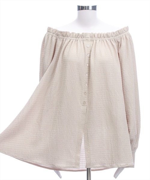 CLEAR BASIC（クリアベーシック）の「フロントボタン2way楊柳ブラウス［大人 カジュアル 着回し力抜群］≪AW新作≫（シャツ/ブラウス・レディース・ブラック/サンドベージュ/ブラウン・F）」の18枚目の写真